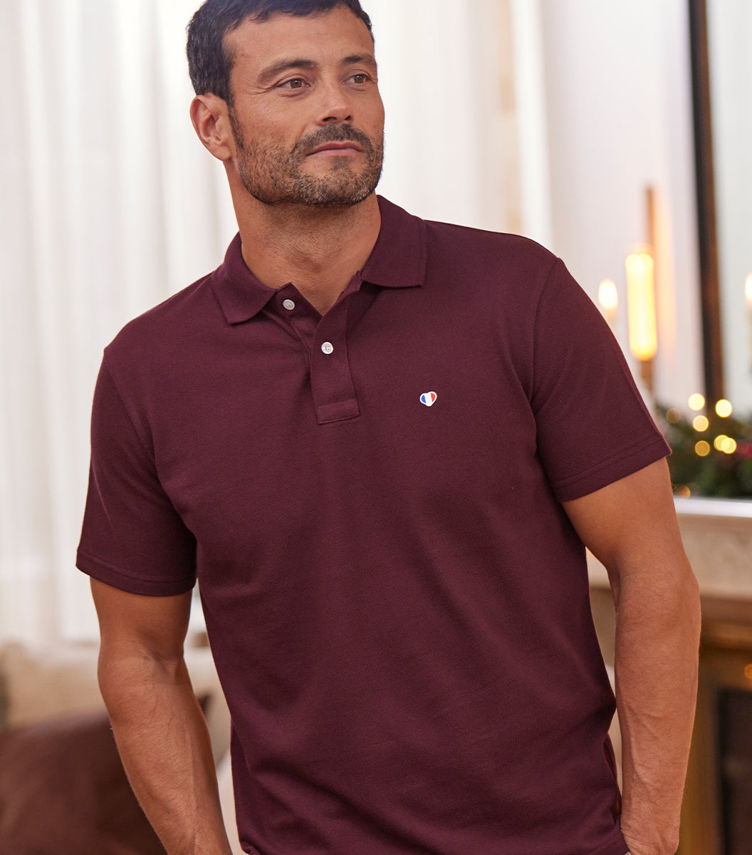 Polo Homme Bordeaux - Iconique