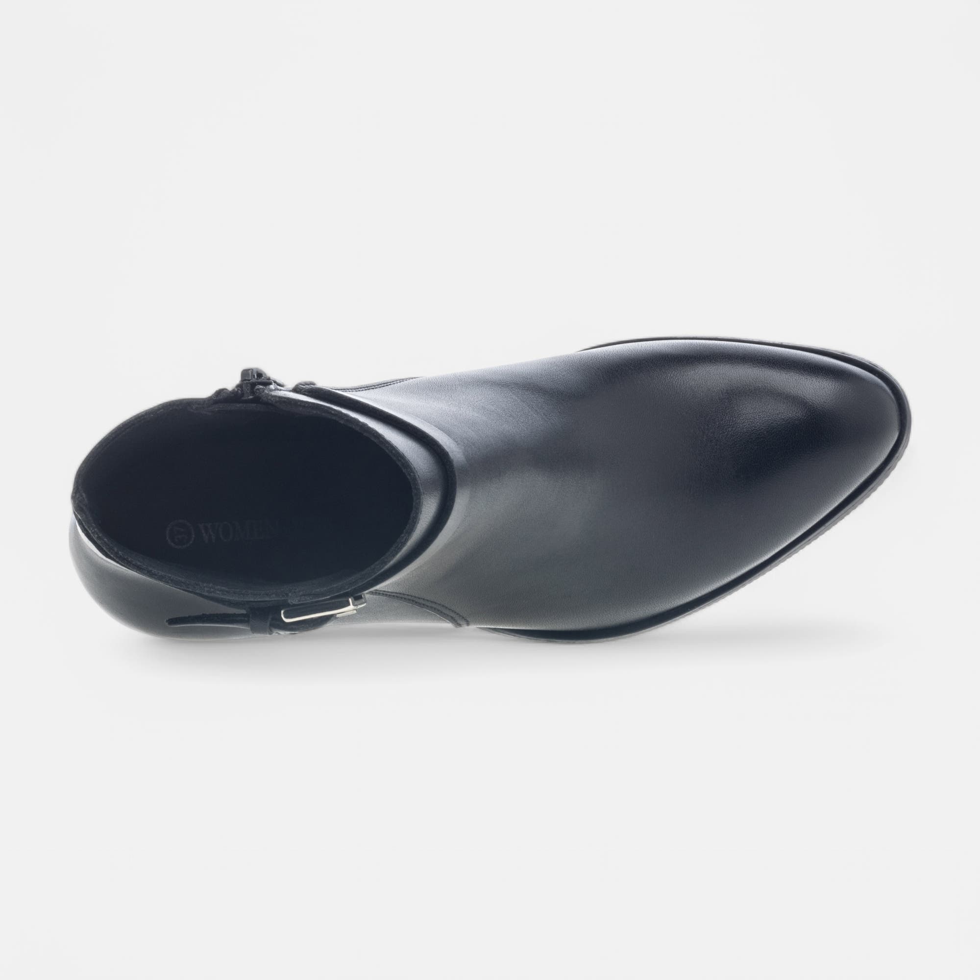 Bottines à talon Femme en cuir noir