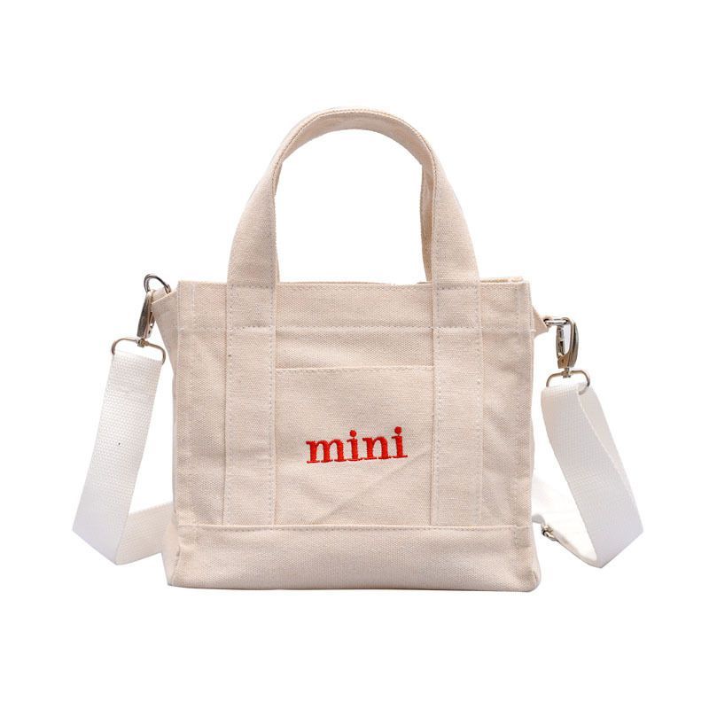 Mayanne - Mini-belettering geborduurde canvas draagtas