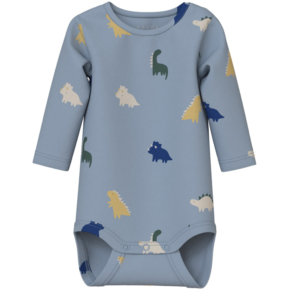 Køb Name It Dusty Blue Dino Nbmvroels Ls Body Box