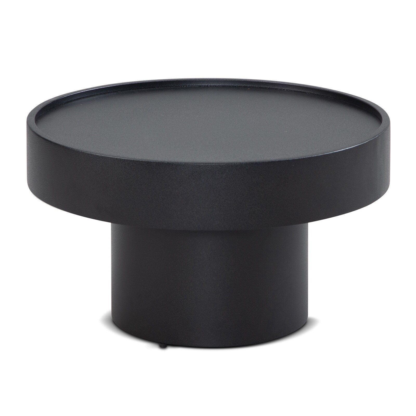 Couchtisch FineBuy Pilzform Metall Schwarz 60x60x36 cm Wohnzimmertisch Rund