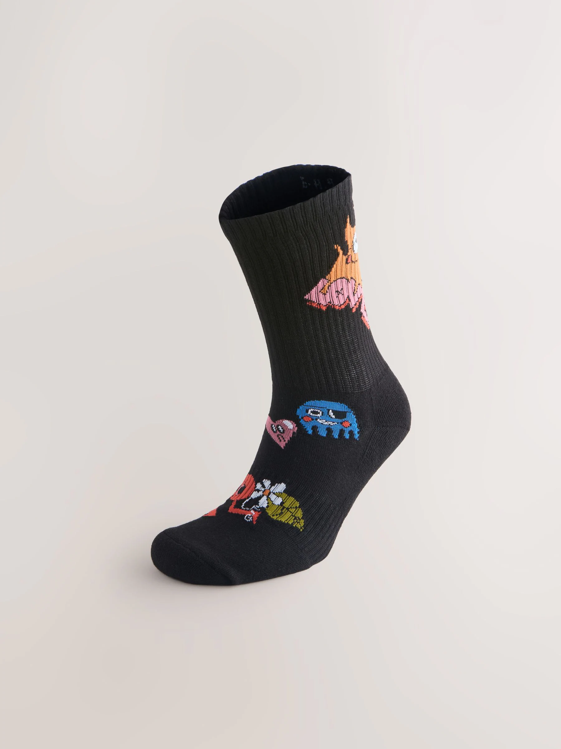 Zwart/Blauw - Wotto License Pattern Sports Socks 2 Pack