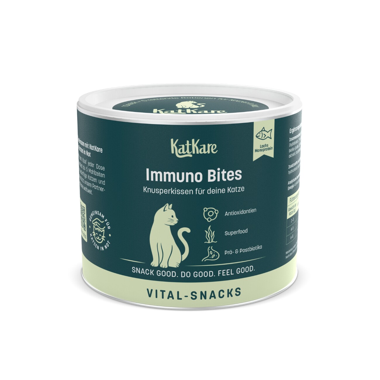KatKare Vital Snacks Immuno Bites - Knusperkissen für das Immunsystem Deiner Katze mit Superfoods, wertvollen Aminosäuren, Antioxidantien und Omega-3 150 g