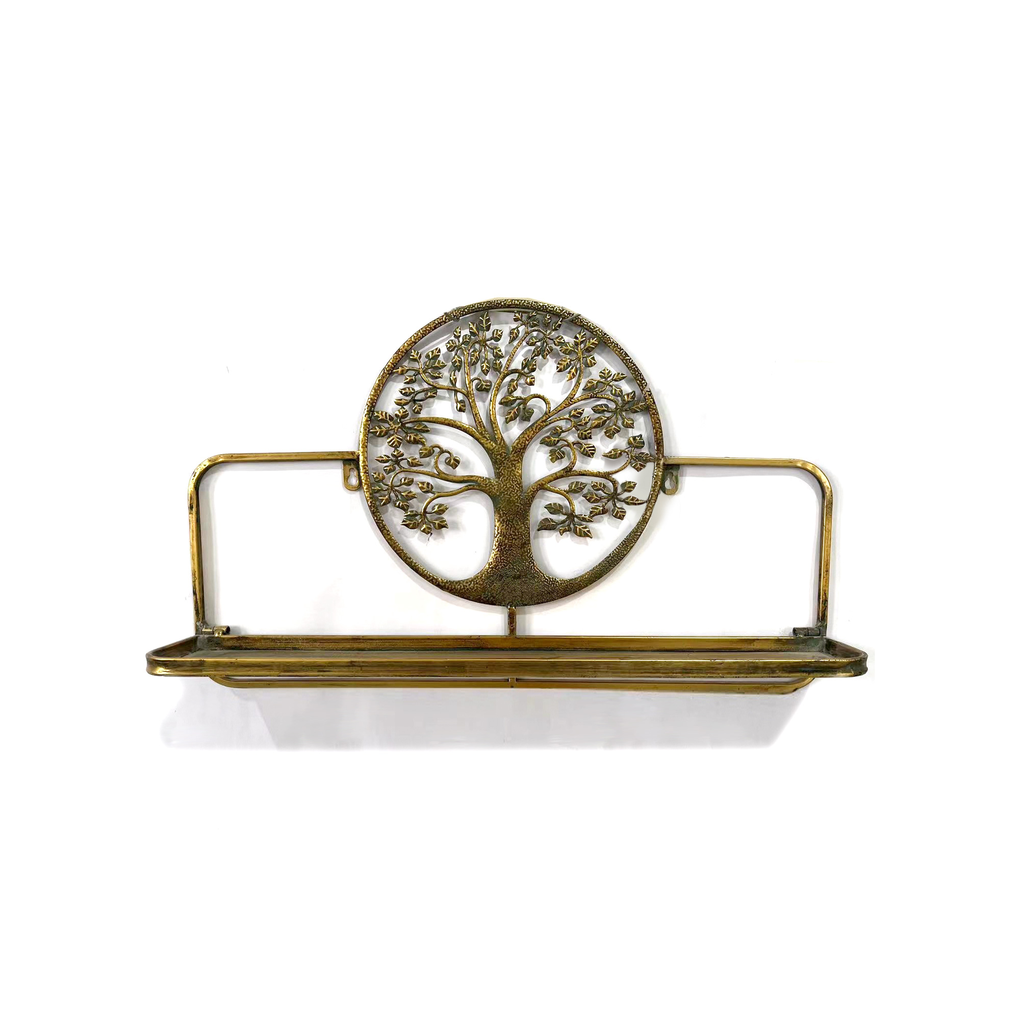 Wandregal 'Arbre' aus Metall, antik gold, B 63 cm, H 38 cm, L 16 cm von fischer's lagerhaus