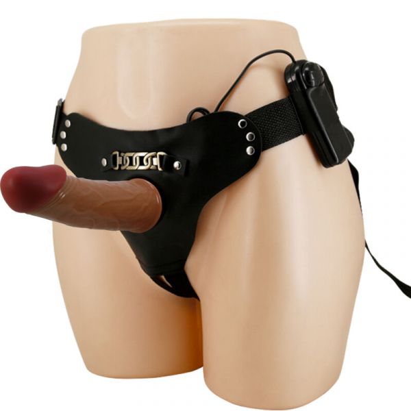 Pretty Love Starks Cuecas De Arnês Dildo Vibração Multi-velocidade 17,5 cm Castanho Claro