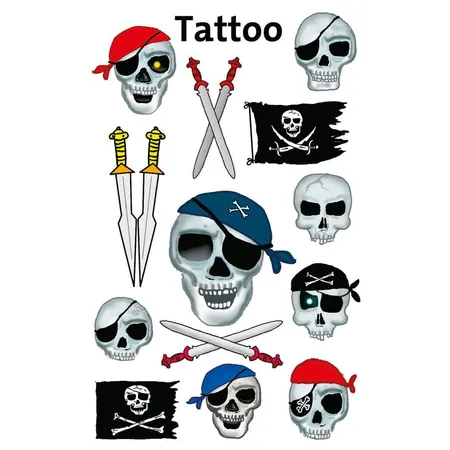 Avery Zweckform Z-Design 56632 Kinder Tattoos, Totenköpfe, 13 Aufkleber