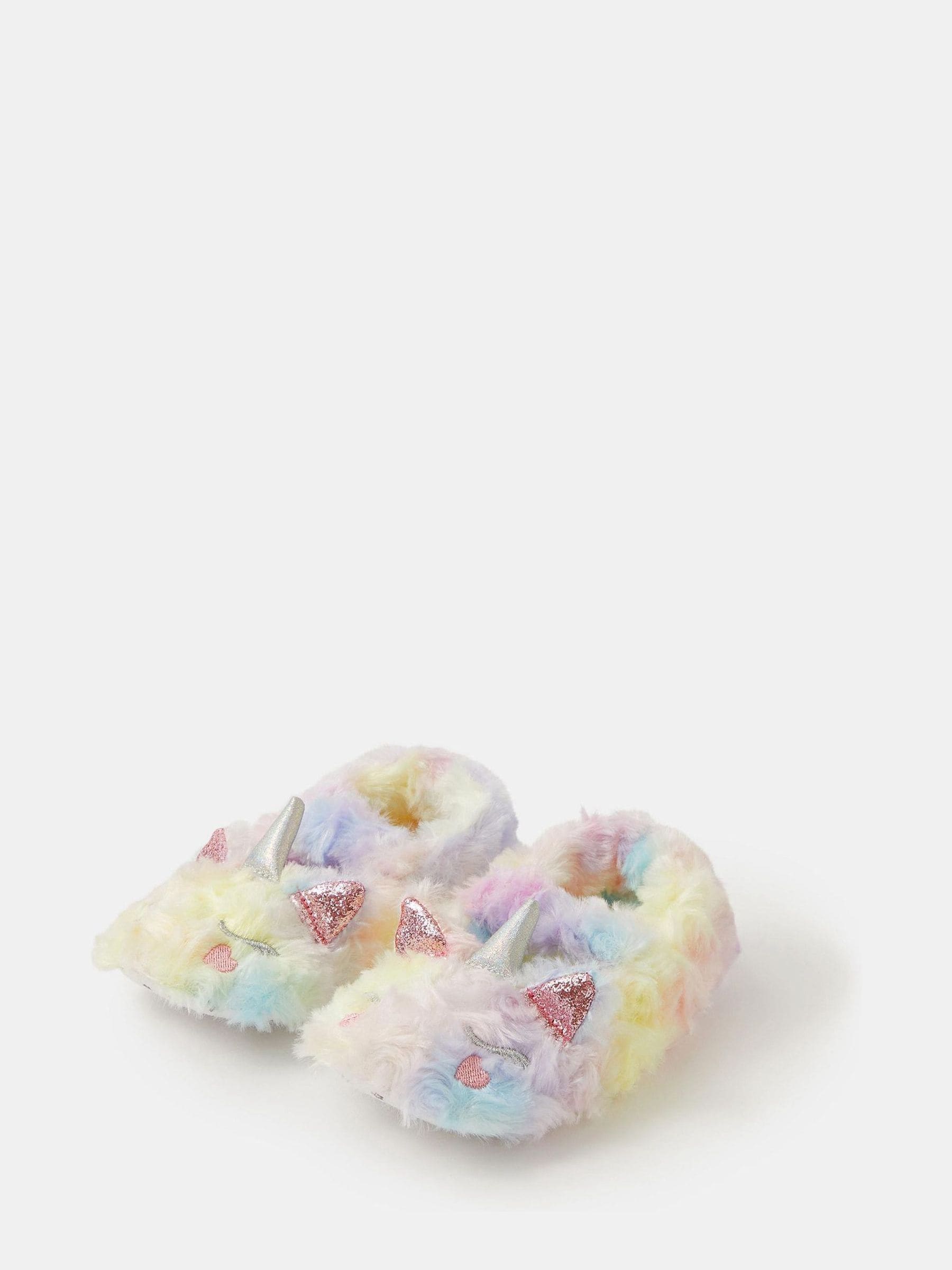 Accessorize Girls Unicorn Rainbow Slippers