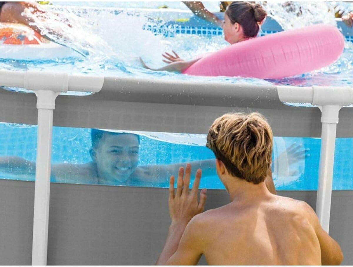 Intex kit Piscine Tubulaire Clear Window (ø) 4,88 x (h) 1,22m
