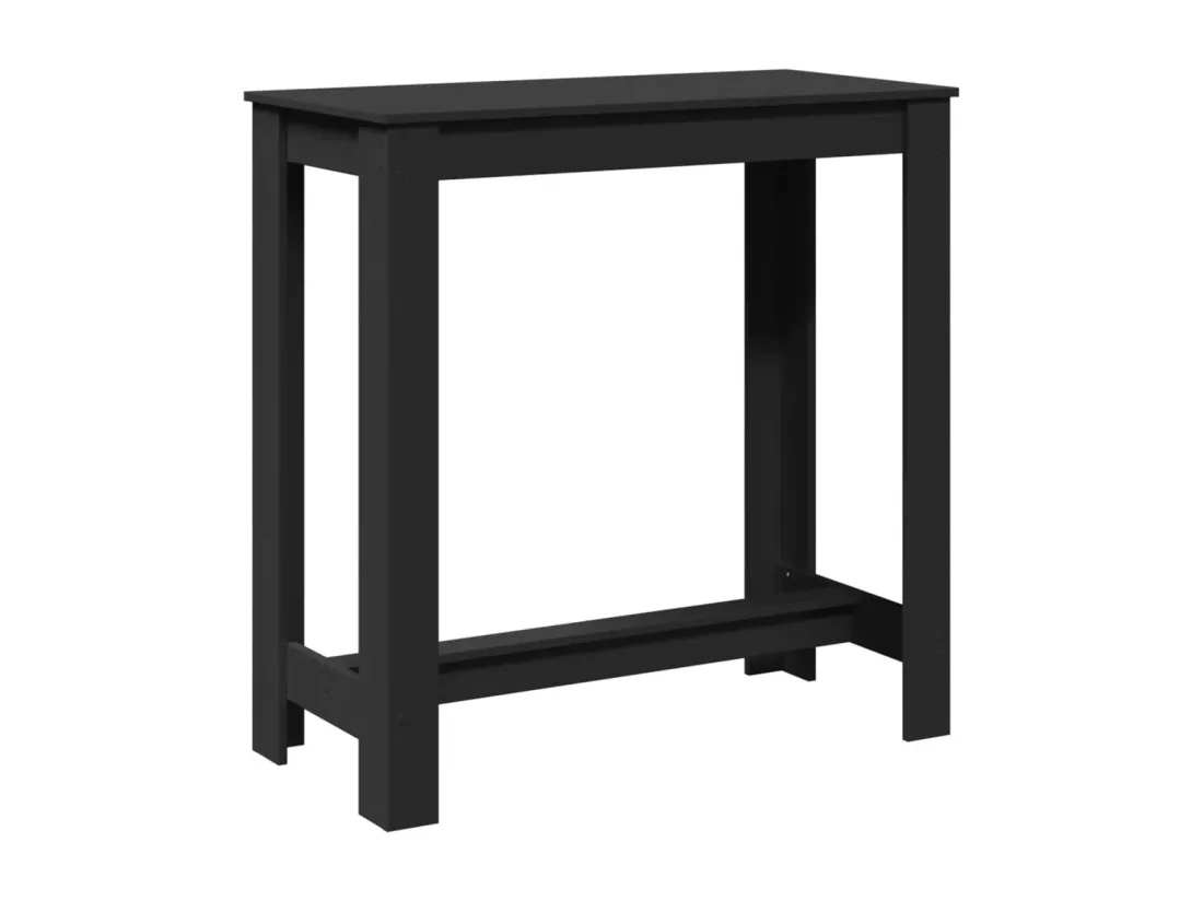 Table de bar noir 102x50x103,5 cm bois d'ingénierie
