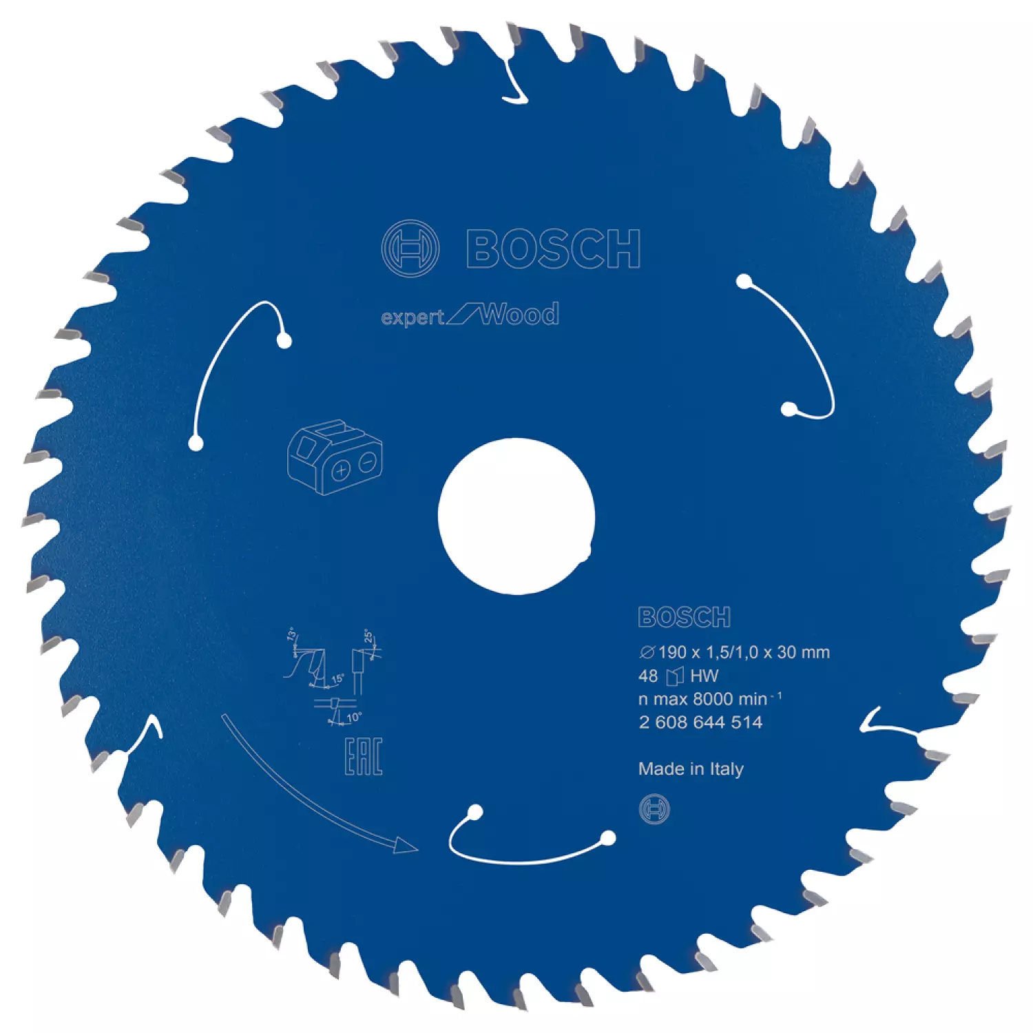 Bosch 2608644514 ExperT - Hout Cirkelzaagblad - 190 x 30 x 48T - Hout - Carbide