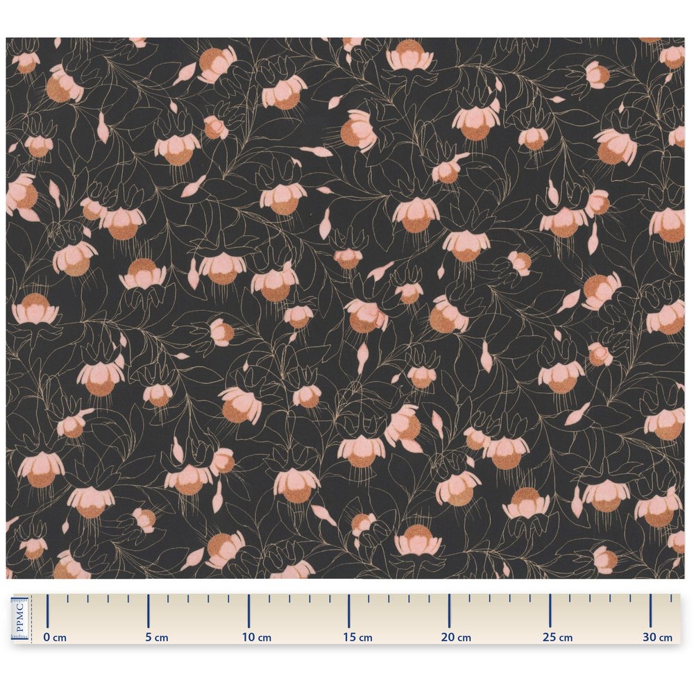 Tissu Coton Au Mètre Ex2251 Clochettes Enchantées Noir
