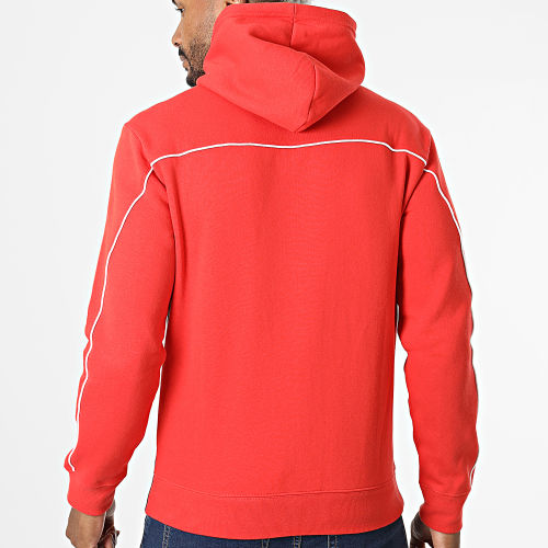 Sweat Zippé Capuche 217851 Bleu Marine Rouge