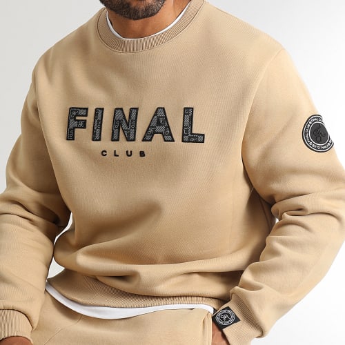 Sweat Crewneck Broderie Damier 1100 Beige