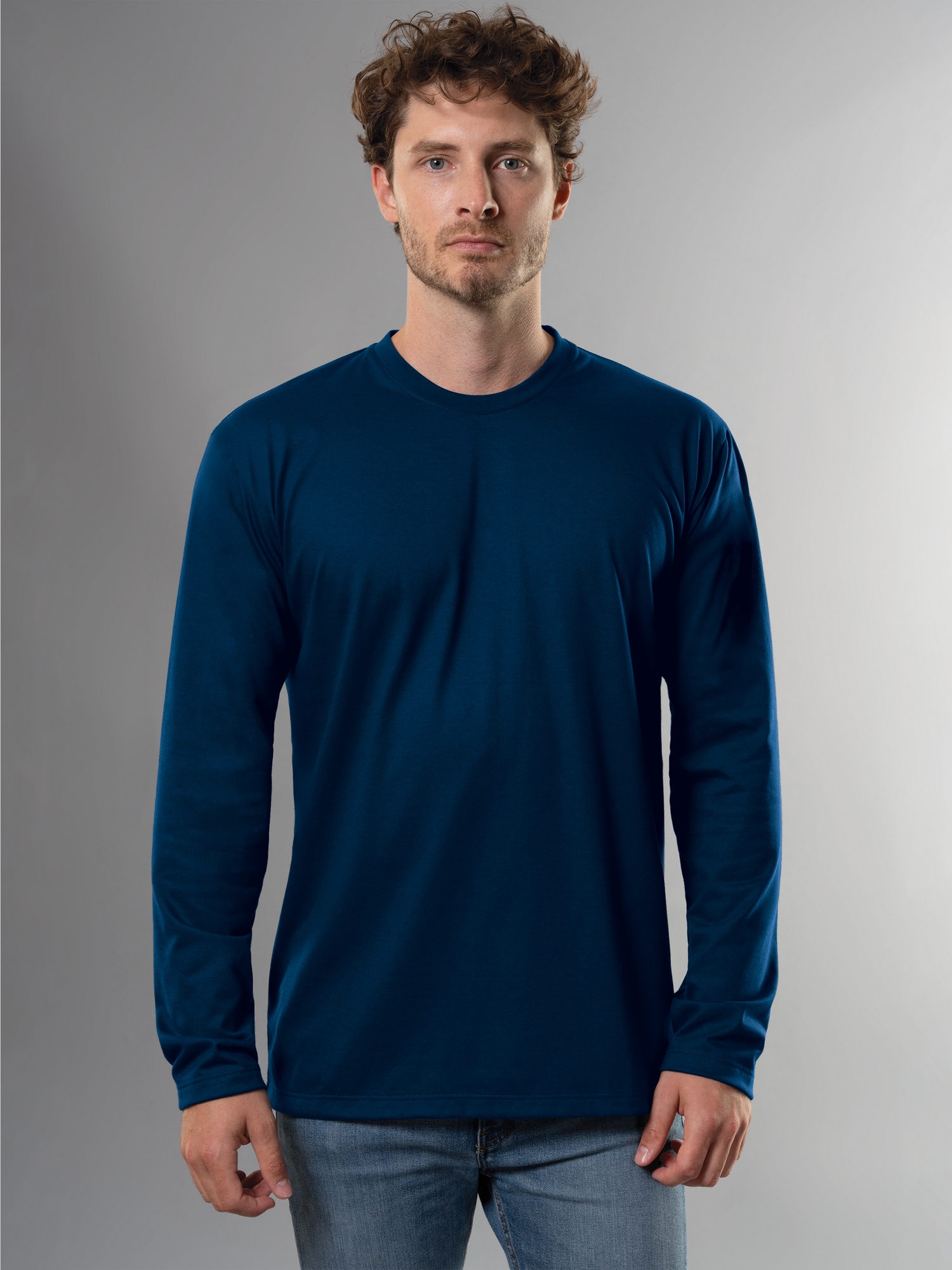 Langarmshirt aus 100% Baumwolle Night-blue