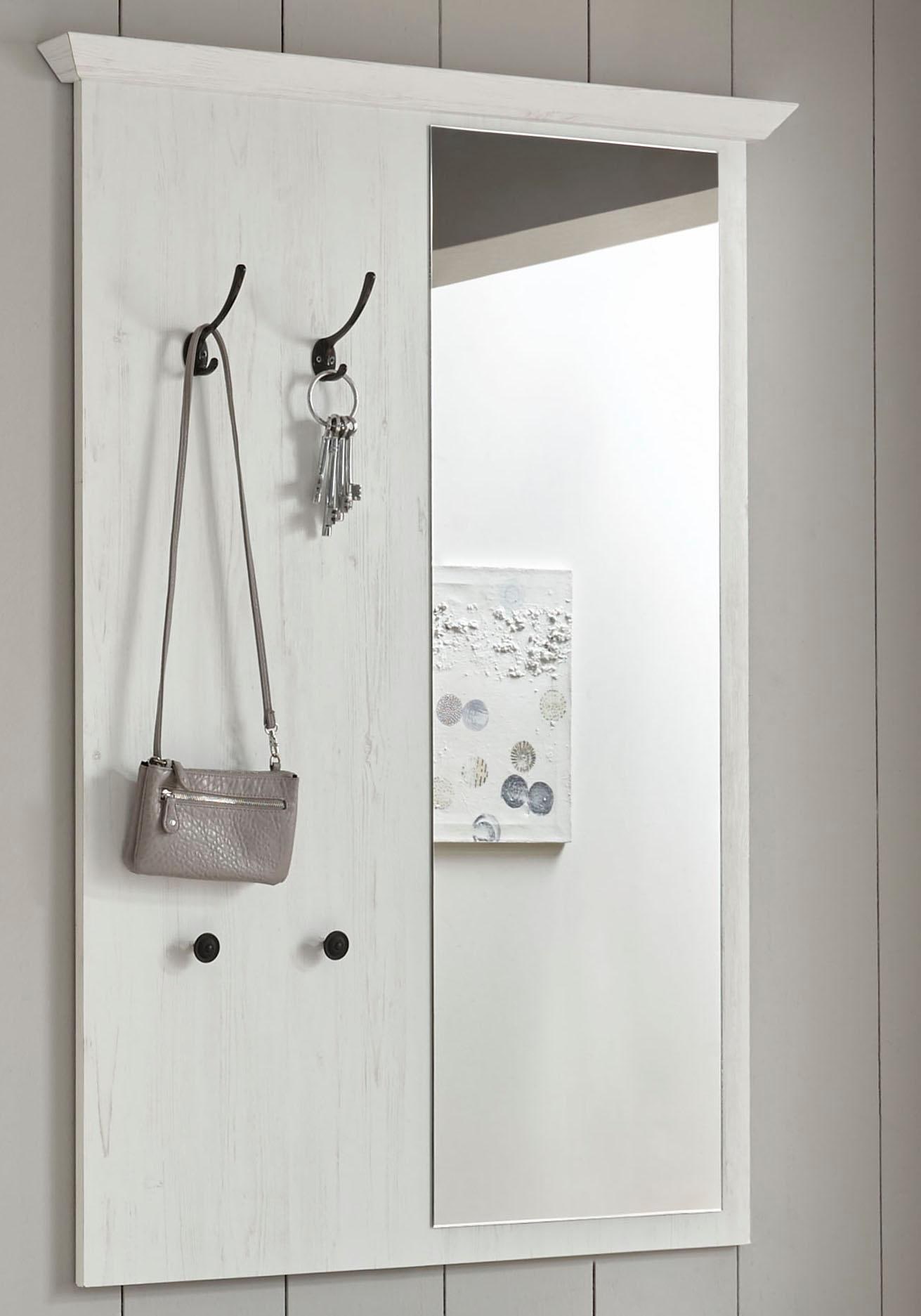 Home affaire Garderobenpaneel »California, Wandregal mit Spiegel, Flurgarderobe mit vier Haken« mit Spiegel «California» 105 cm breit