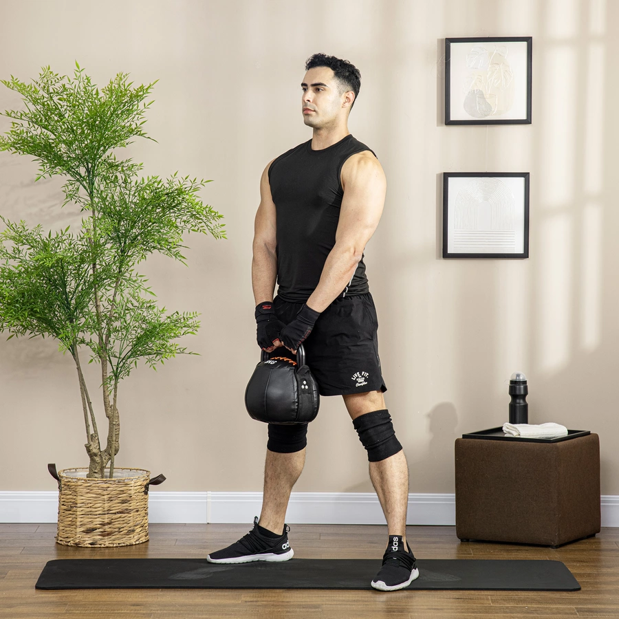 HOMCOM Kettlebell mit Griff schwarz