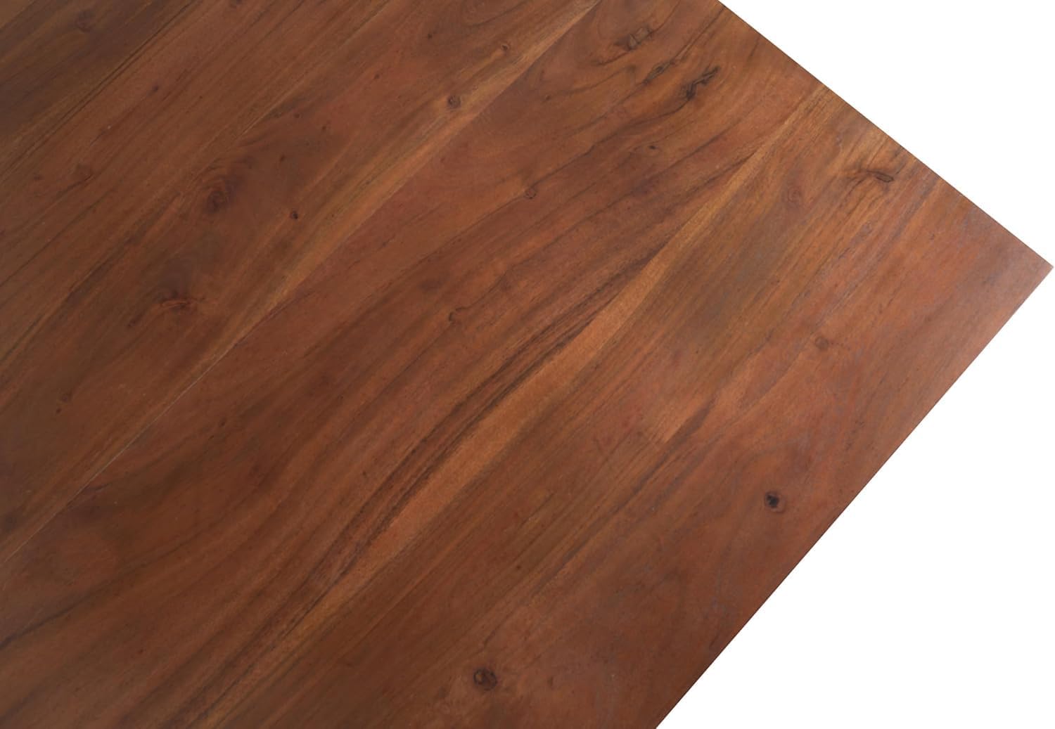SAM Esstisch 260x100 cm Atlanta, Akazienholz massiv + nussbaumfarben, Esszimmertisch mit Schweizer Kante, U-Metallgestell Schwarz, massiver Holztisch, Tischplatte 26mm