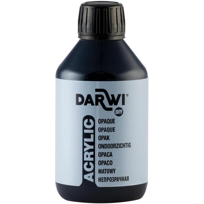 Darwi Flacon de 250 ml de Peinture Acrylique Universelle Opaque - Noir