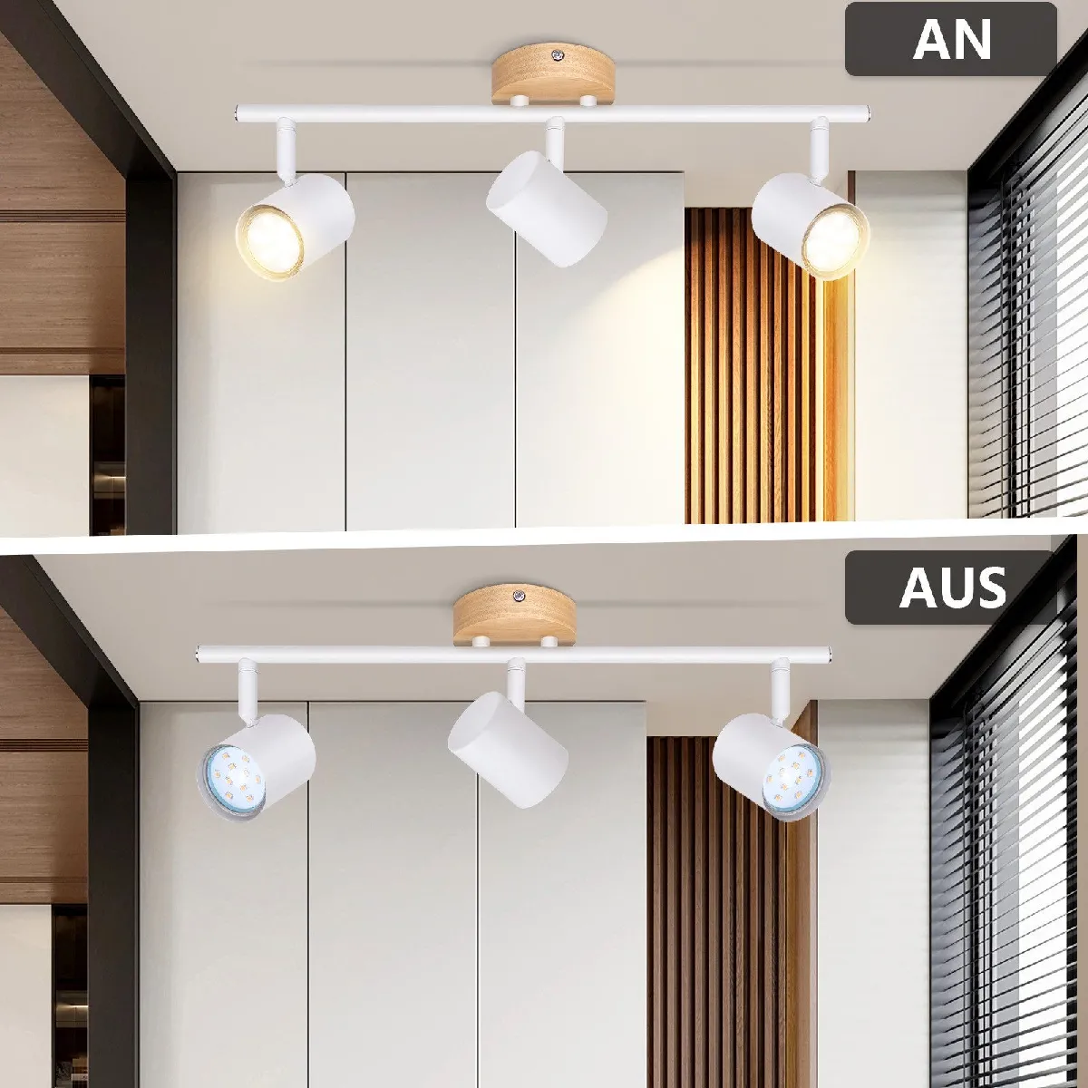 Autres Temps ZMH Chandelier GU10 - Bois