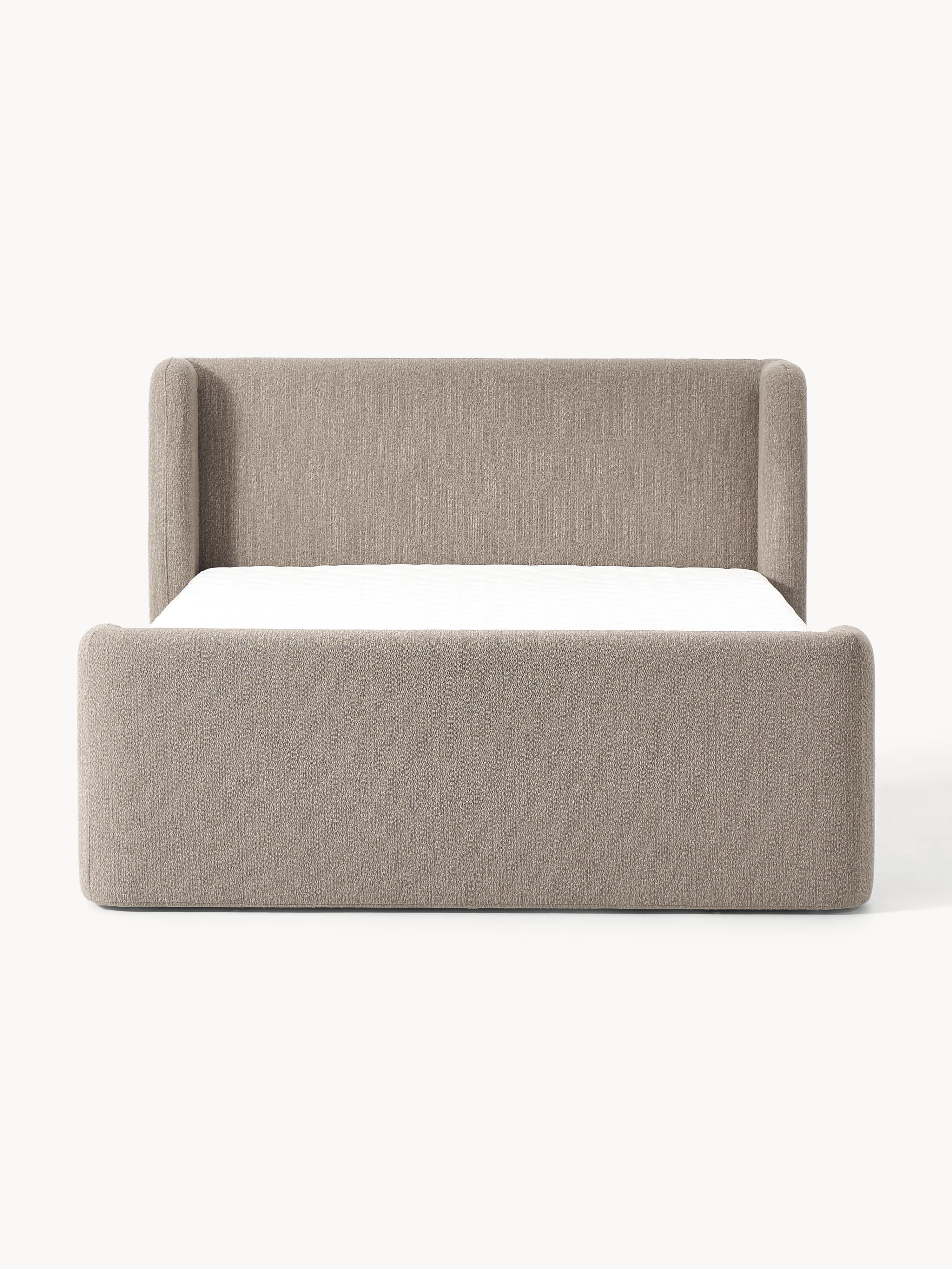 Bouclé boxspring bed Perla