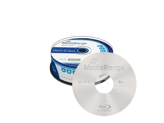 MediaRange BD-R DL 50 GB, Blu-ray - Rull 25 stk