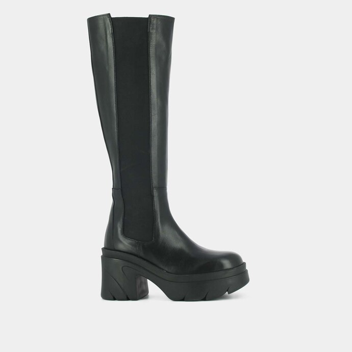 Bottes à plateformes  en cuir noir