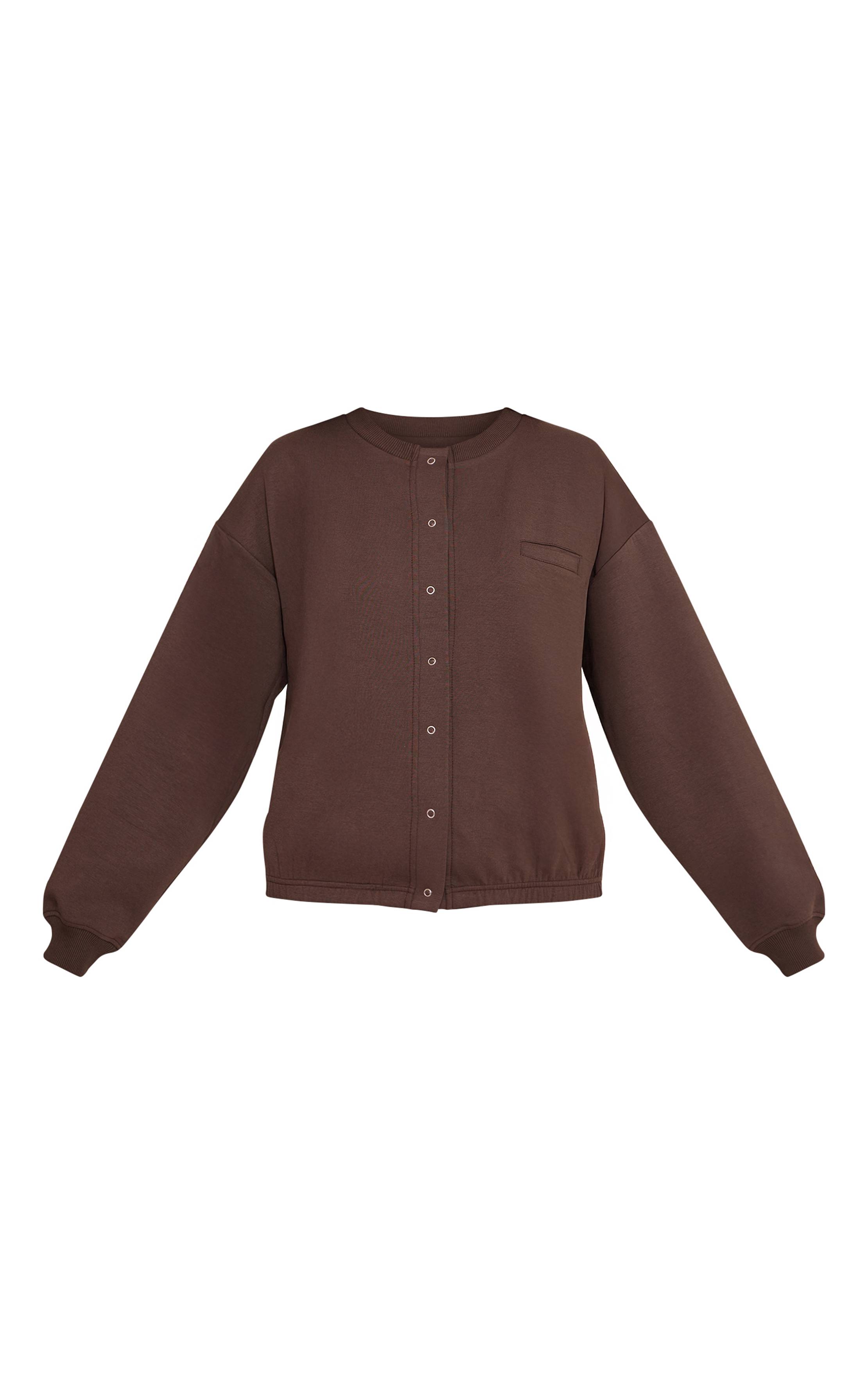 Chocolat Cardigan Boutonné En Jersey Interlock Plt