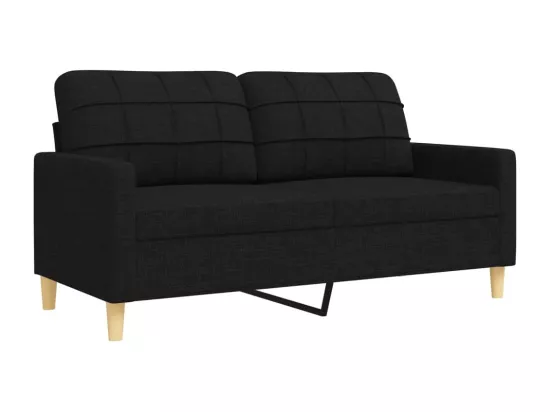Ensemble de canapés 4 pcs avec repose-pied noir tissu