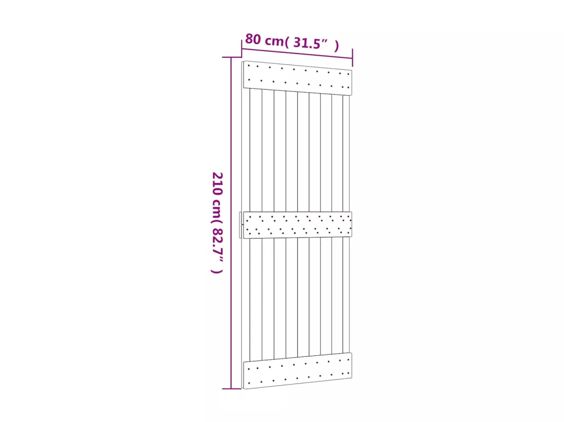 Porte NARVIK 80x210 cm bois massif de pin