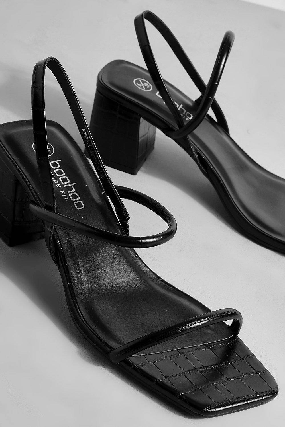 boohoo Talons slingback à coupe large et talon bloc bas