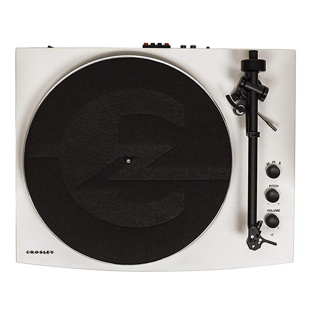 Crosley T150 White platenspeler met externe speakers en Bluetooth
