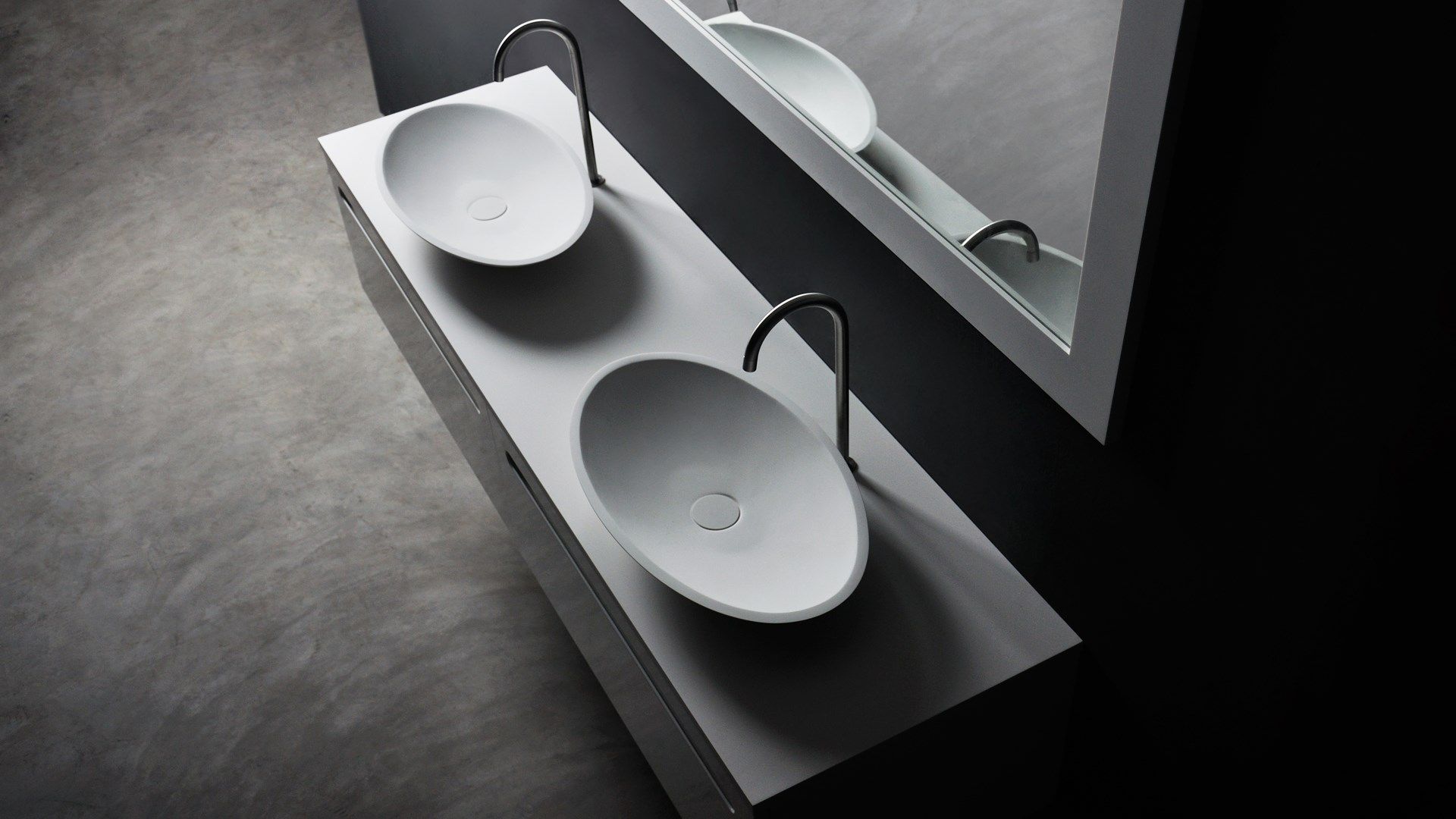 SSI Design Montana wastafel Solid Surface 70x40x9cm