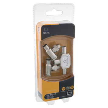 Q-Link coax splitter tv 2 male/female haaks