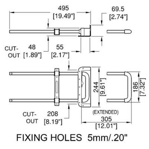 Penn Elcom pull out handgreep, 305 mm