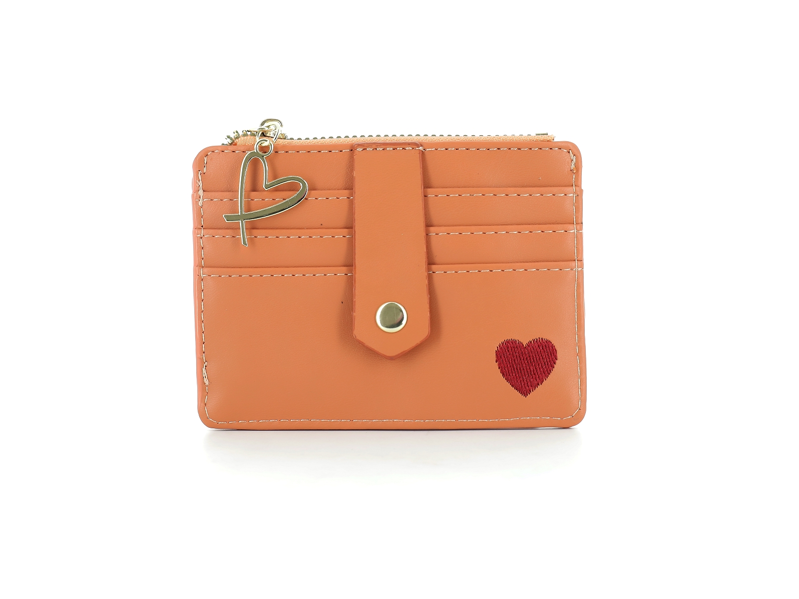 M brand-PORTECARTE COEUR Synthétique Orange