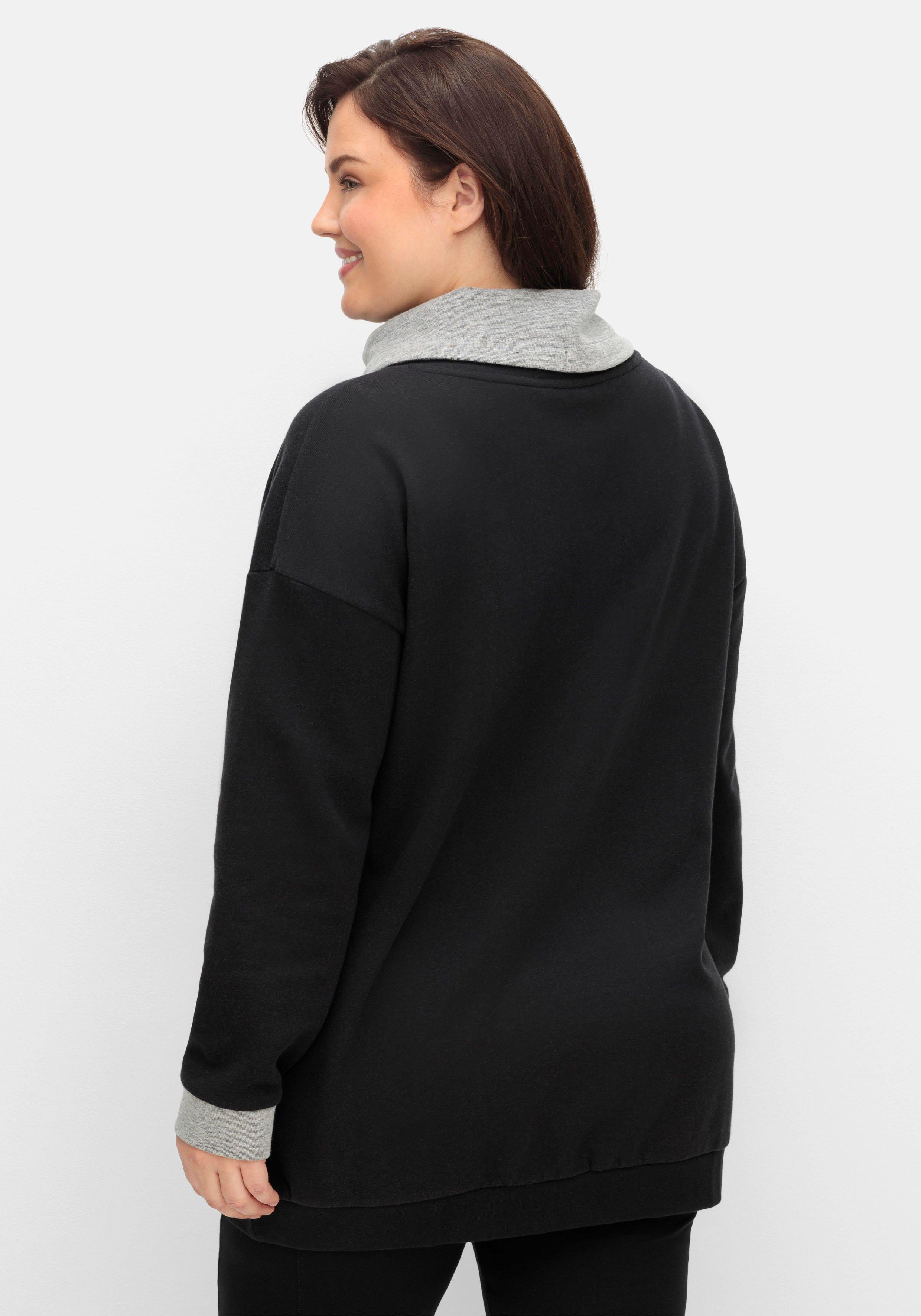Shirt mit weitem Kragen und Doubleface-Verarbeitung
