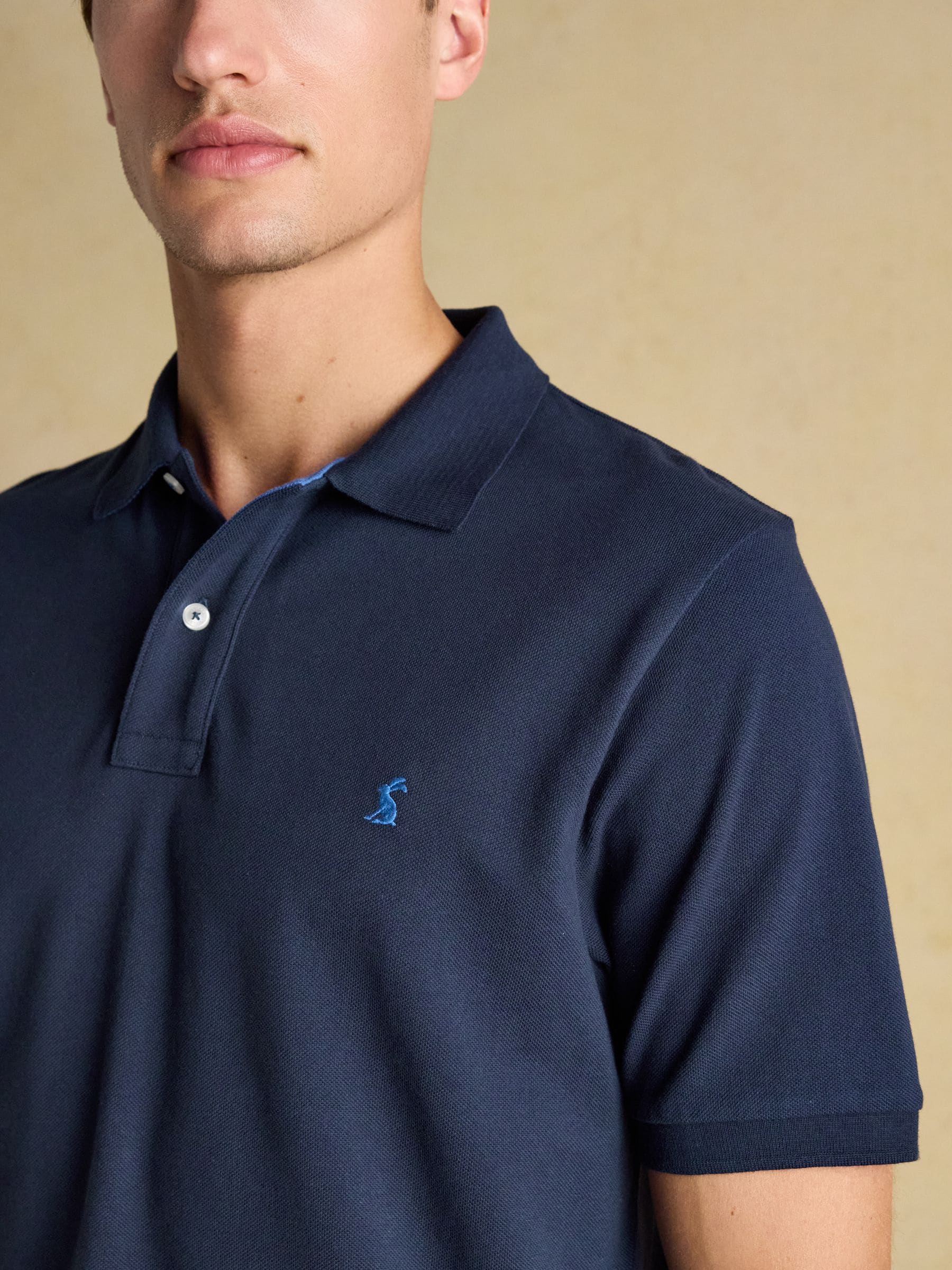 Marineblauw - Joules Woody pigué poloshirt van katoen