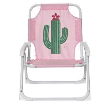 Outdoor kinderstoel roze cactusprint opvouwbaar