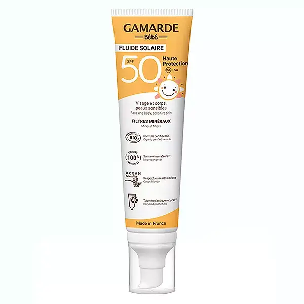 Gamarde Bébé Fluide Solaire Haute Protection SPF50 Bio 100ml