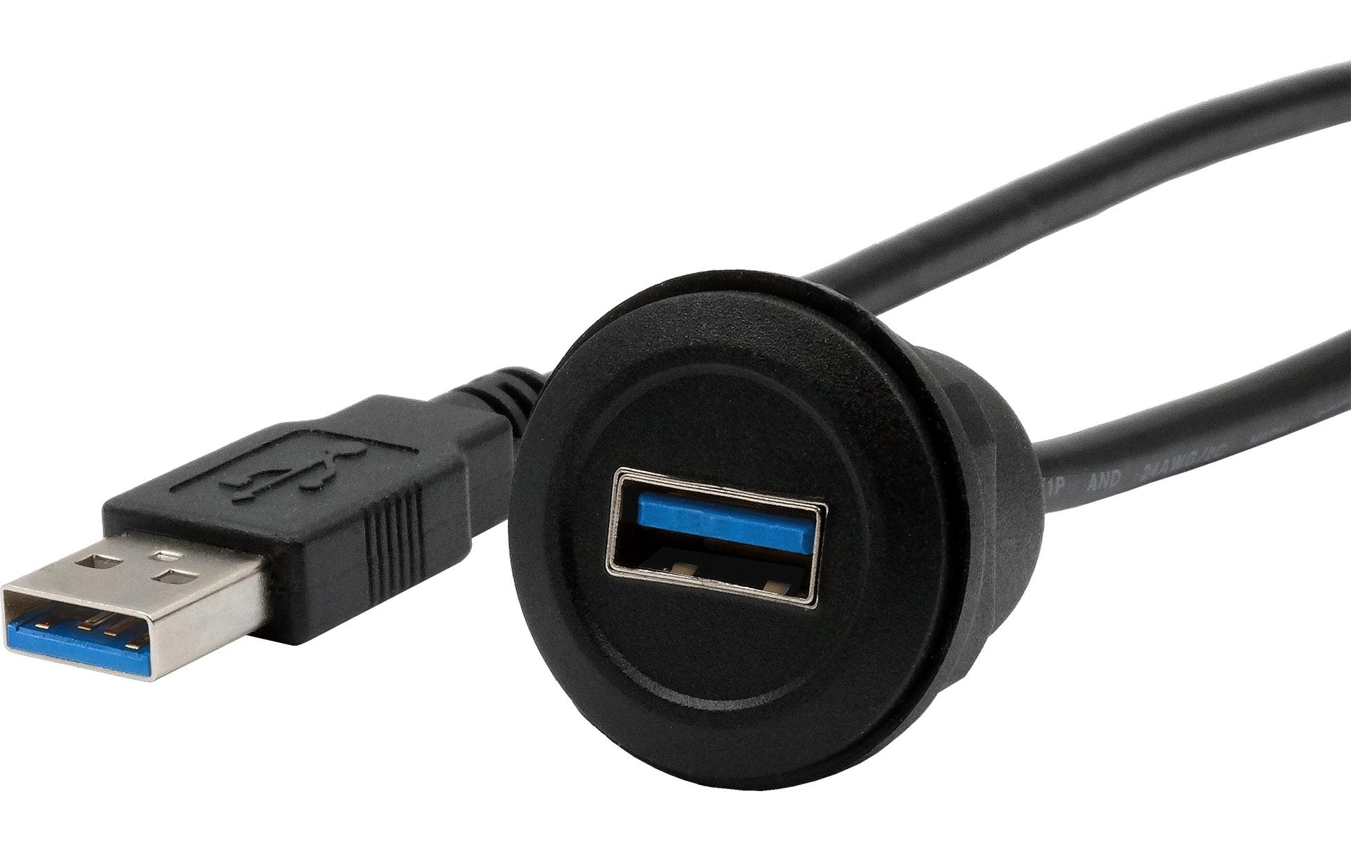 USB 3.1 Adapter USB-A Stecker - USB-A SteckerEinbau-Adapter USB-A Buchse zu Stecker, USB 3.2 Gen 1, 30 cm