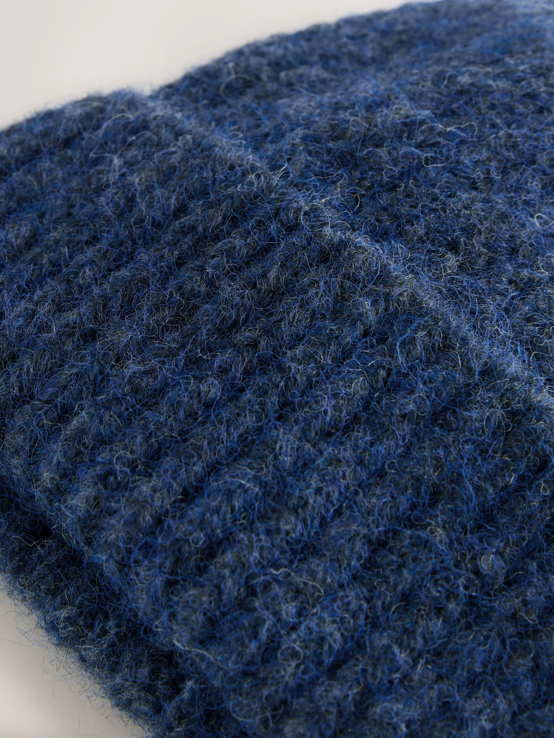 Marineblauw - Geribbelde beanie-muts met wol