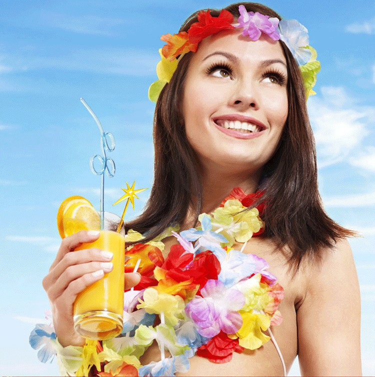 (10er Set) Hawaii Blumen Kette Fotorequisiten Party Accessoires Deko (OneSize) - Bunt