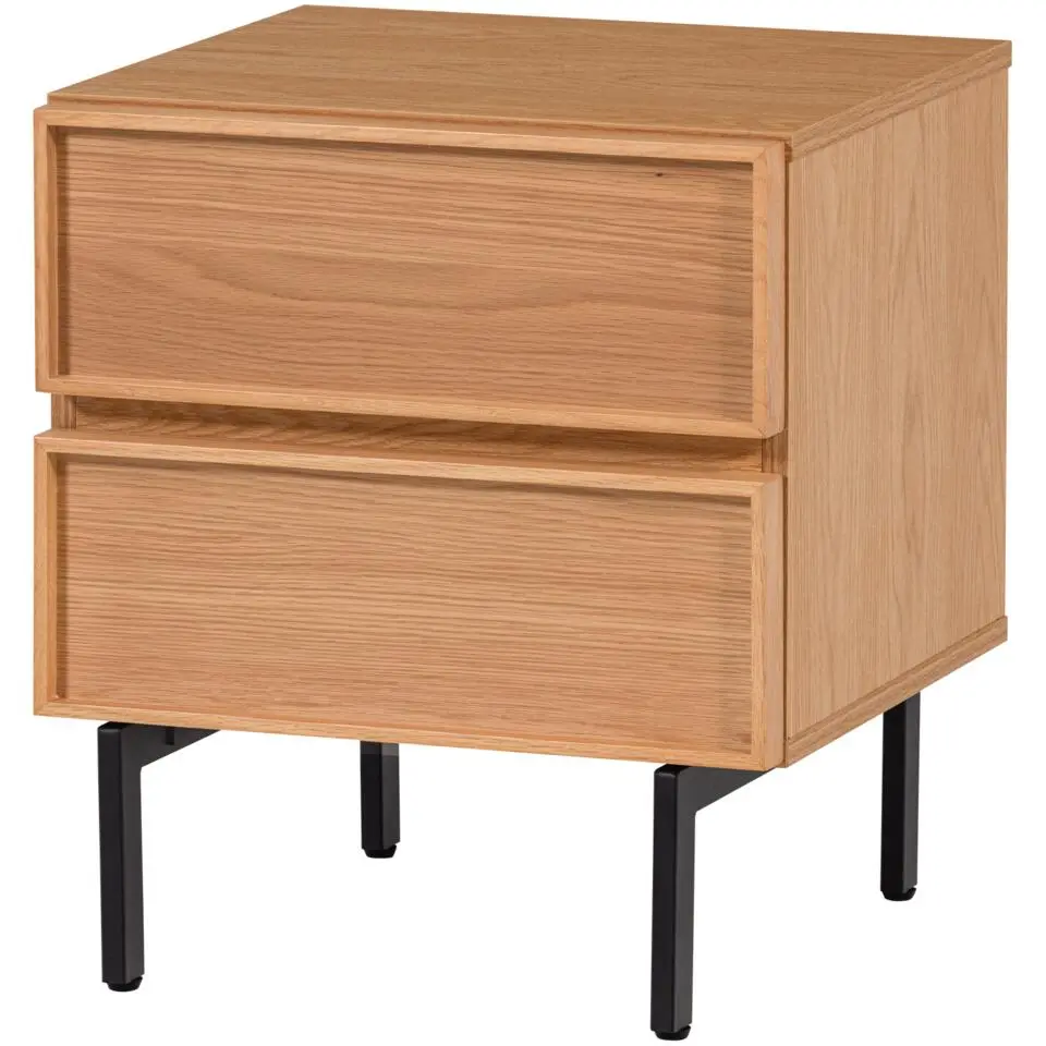 TOURS ladekast/nachtkastje 2 lades melamine/MDF naturel