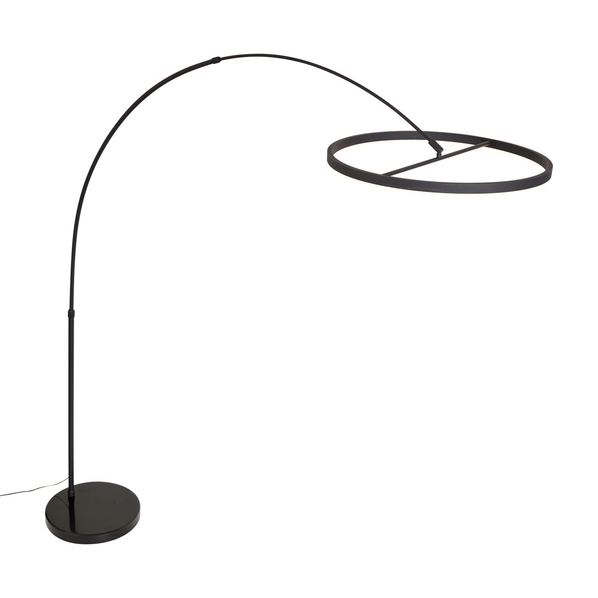 Design booglamp zwart incl. LED 3-staps dimbaar - Anello