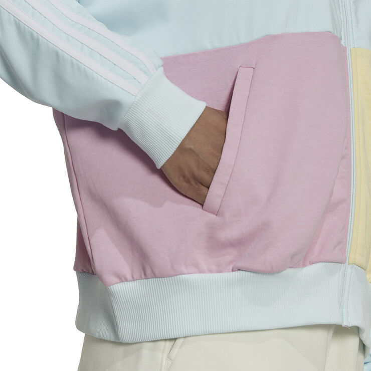 adidas Essentials 3-Stripes Colorblock Full-Zip hættetrøje Blå