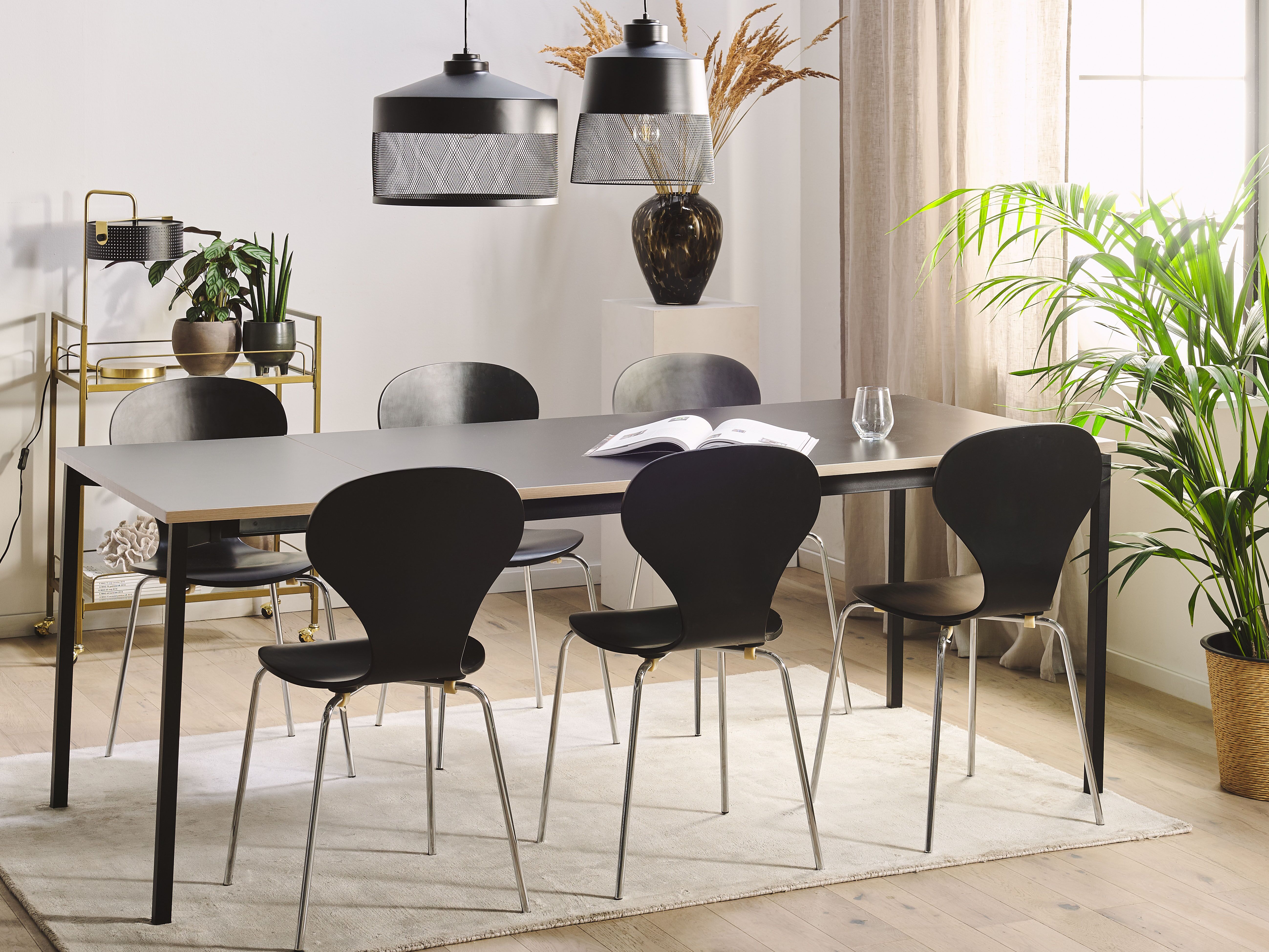 Eettafel uitschuifbaar AVIS Zwart 90 cm 140/190 cm