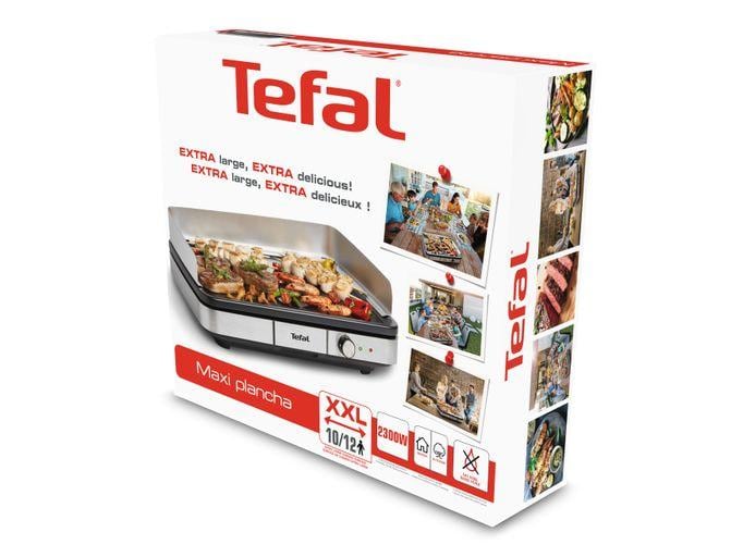 Tefal Tischgrill Maxi Plancha Schwarz/Silber XXL-Elektrotischgrill