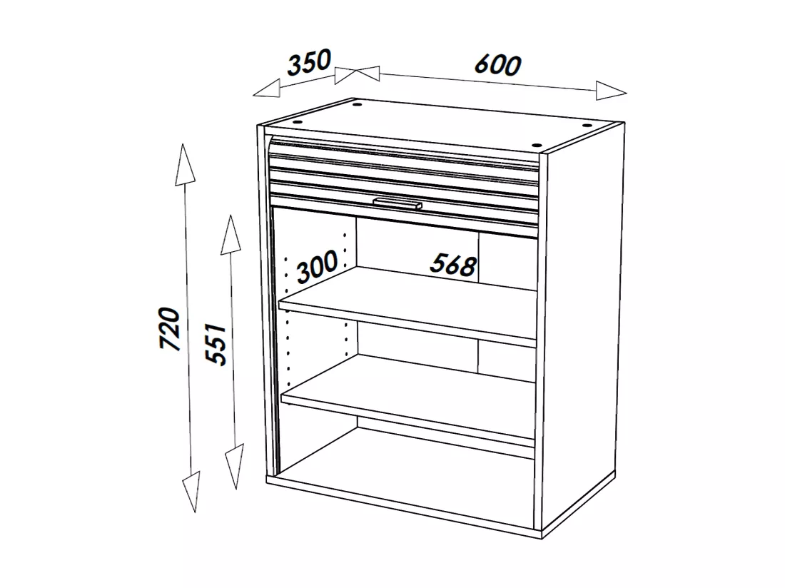 Meuble de rangement de cuisine L Chêne/Chêne - DANNIE