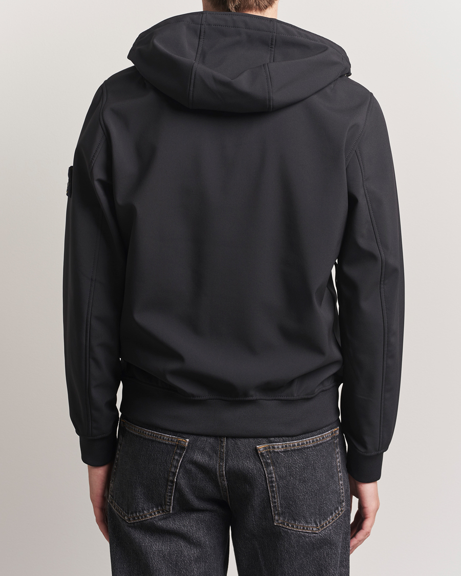 Stone Island Soft Shell Re-Dyed Lined Hood Jacket Black