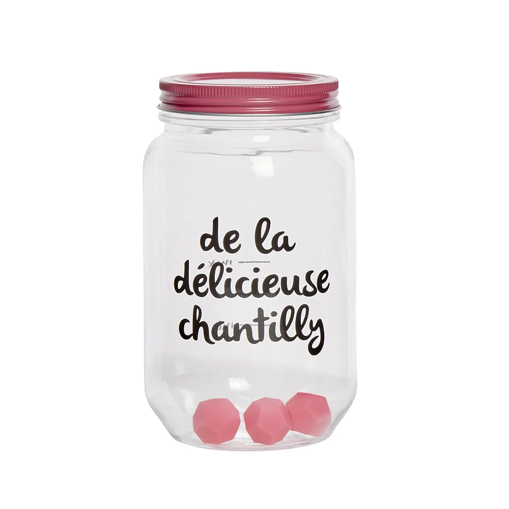 Shaker à chantilly manuel tranparent rose